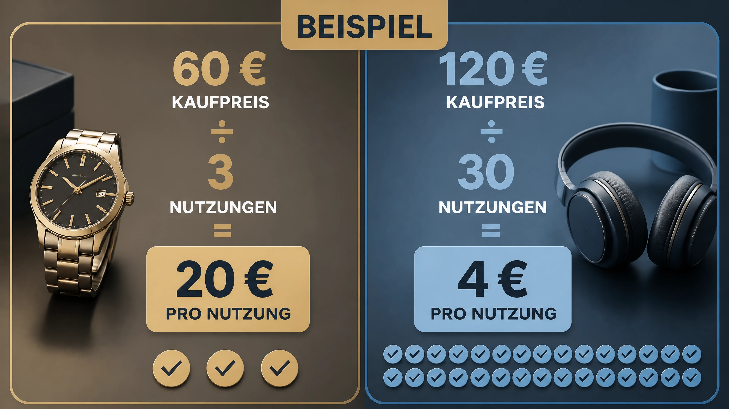 Vergleichende Infografik zum Preis pro tatsächlicher Nutzung